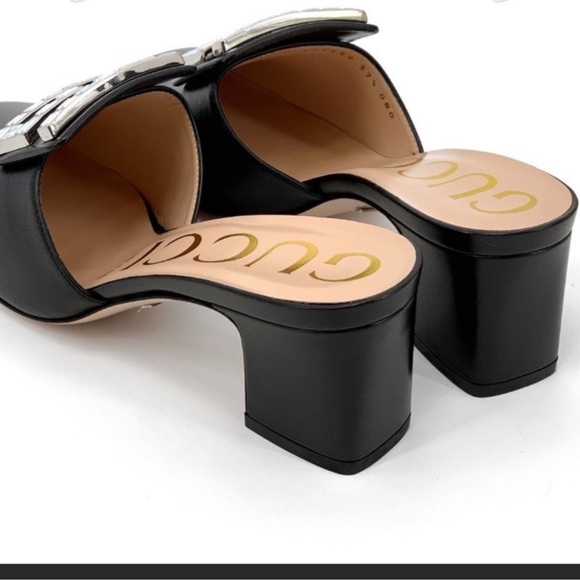NEW GUCCI Madelyn Crystal G Leather
Mules Slides - Picture 5 of 5